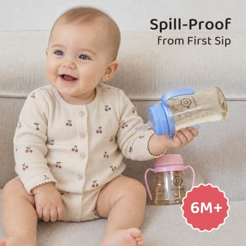 Spill Proof Sippy Cup With Straw & Handle