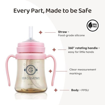 Spill Proof Sippy Cup With Straw & Handle