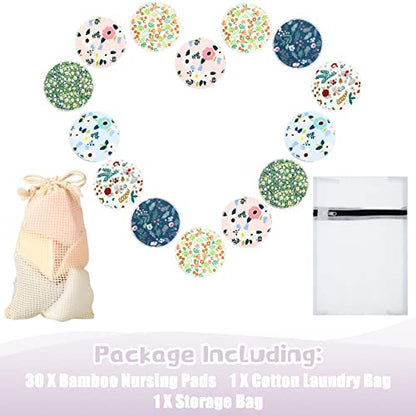Reusable Bamboo Nursing Pads With Storage Bag