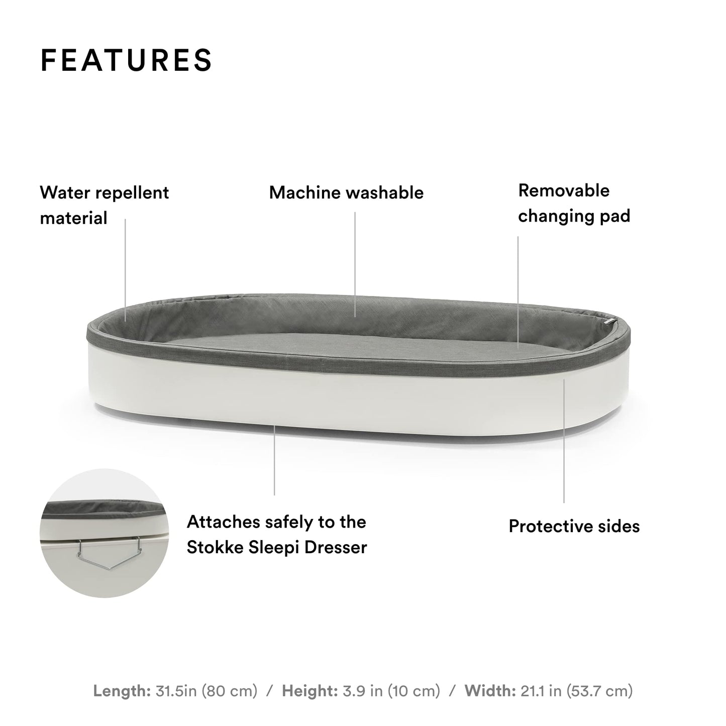 Oval Baby Changing Pad Water Repellent Washable