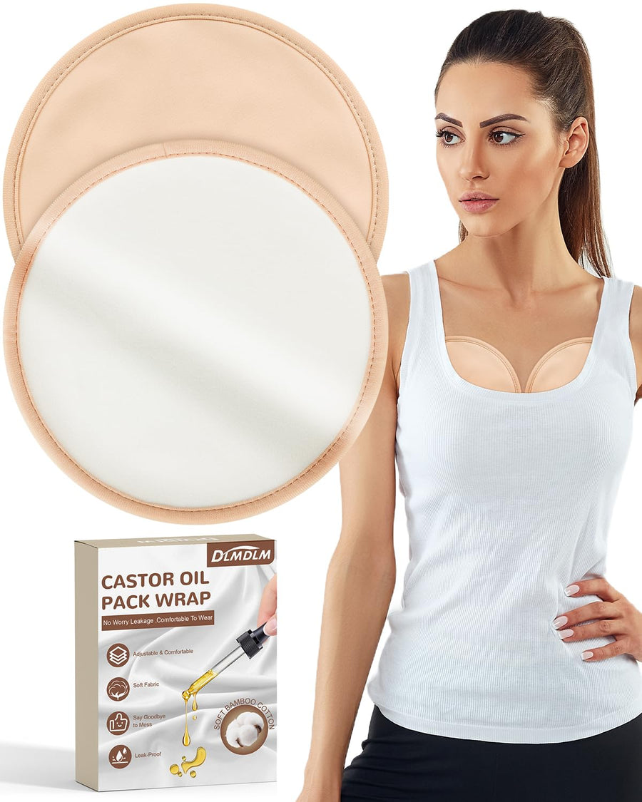 Reusable Castor Oil Breast Wrap Pads 2 Pack