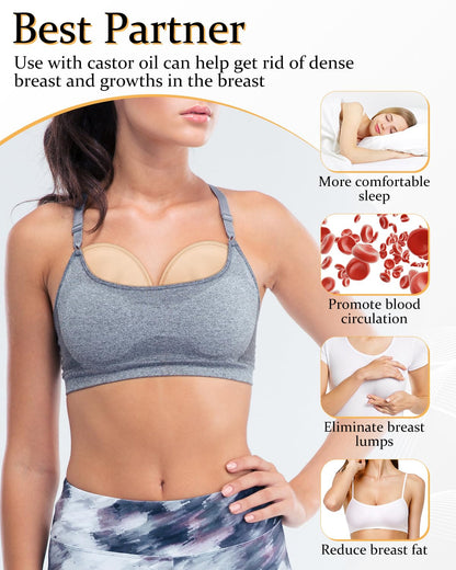 Reusable Castor Oil Breast Wrap Pads 2 Pack