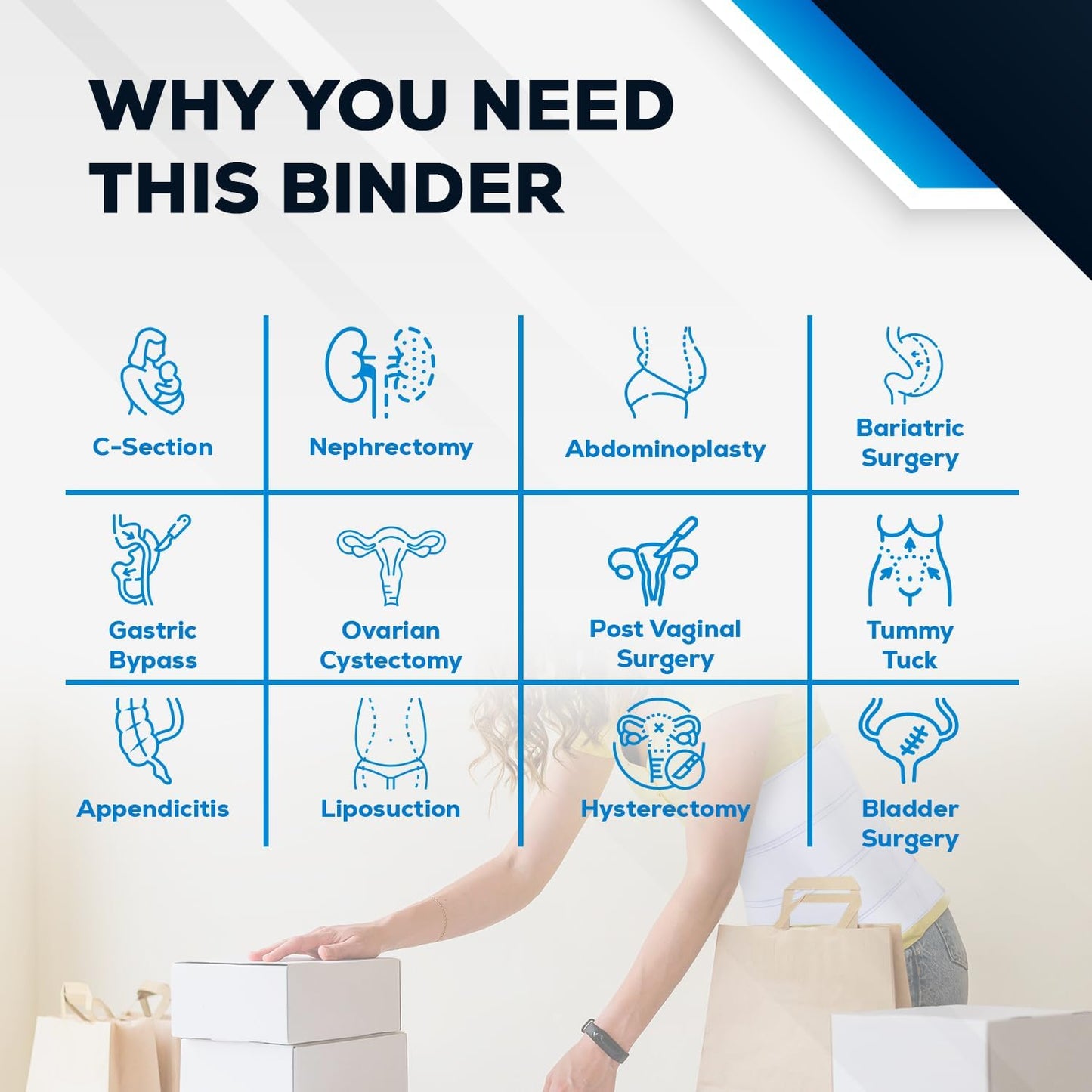 Abdominal Binder Lower Waist Support Compression Wrap