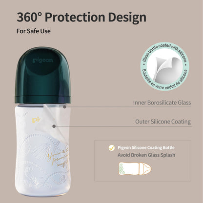 Glass Baby Bottle Gift Set Anti Colic Wide Neck