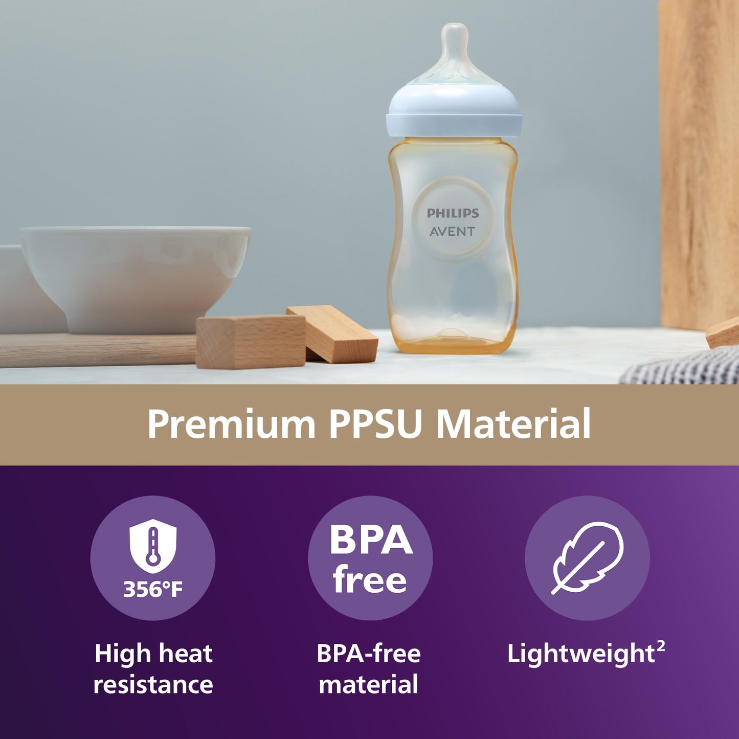 PPSU Natural Baby Bottles Medium Flow Nipples