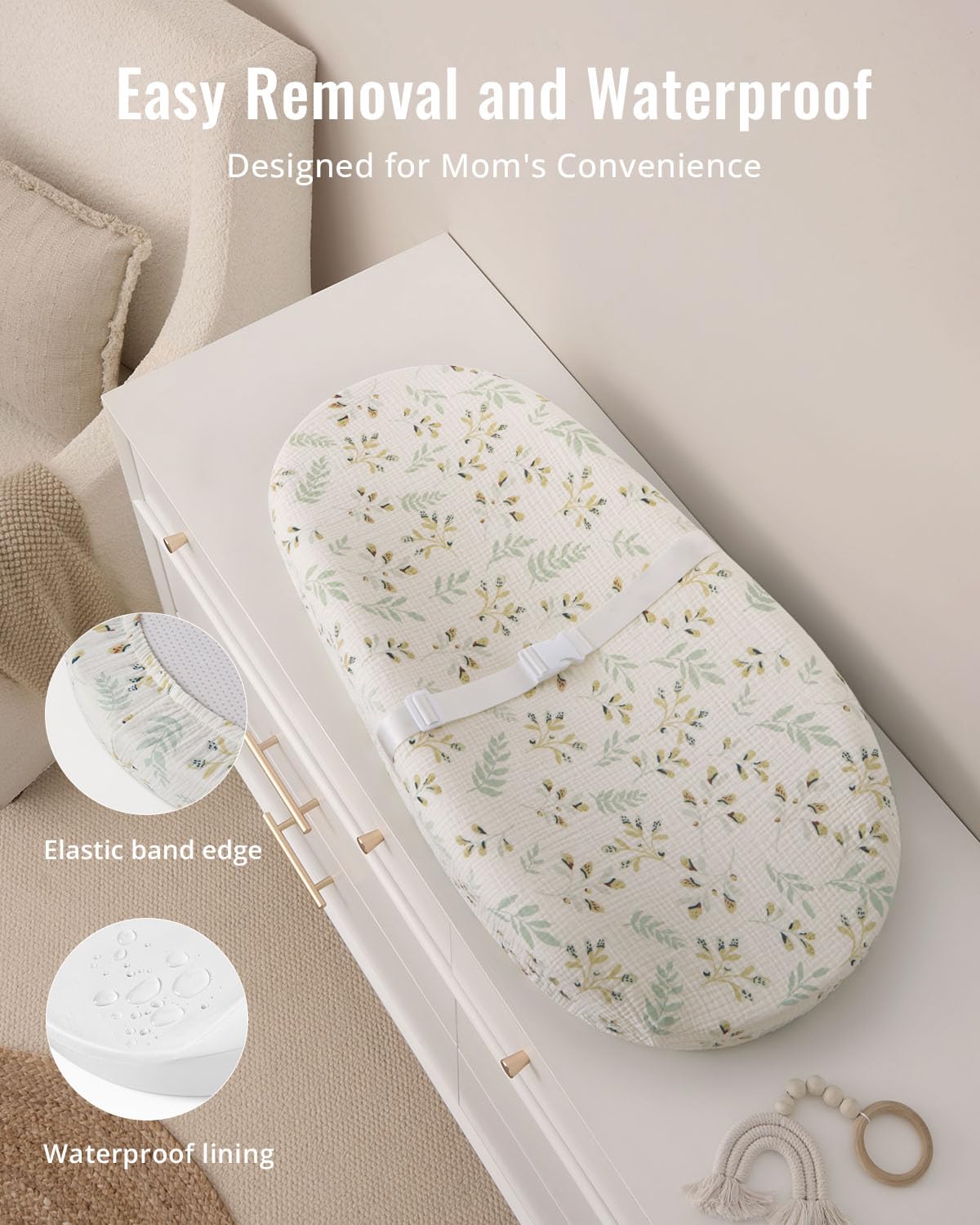 Muslin Baby Changing Pad Waterproof Foam Liner