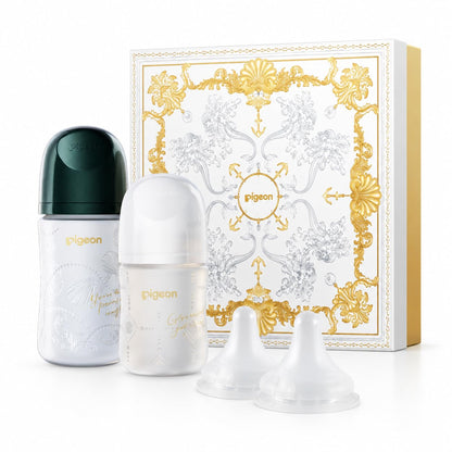 Glass Baby Bottle Gift Set Anti Colic Wide Neck
