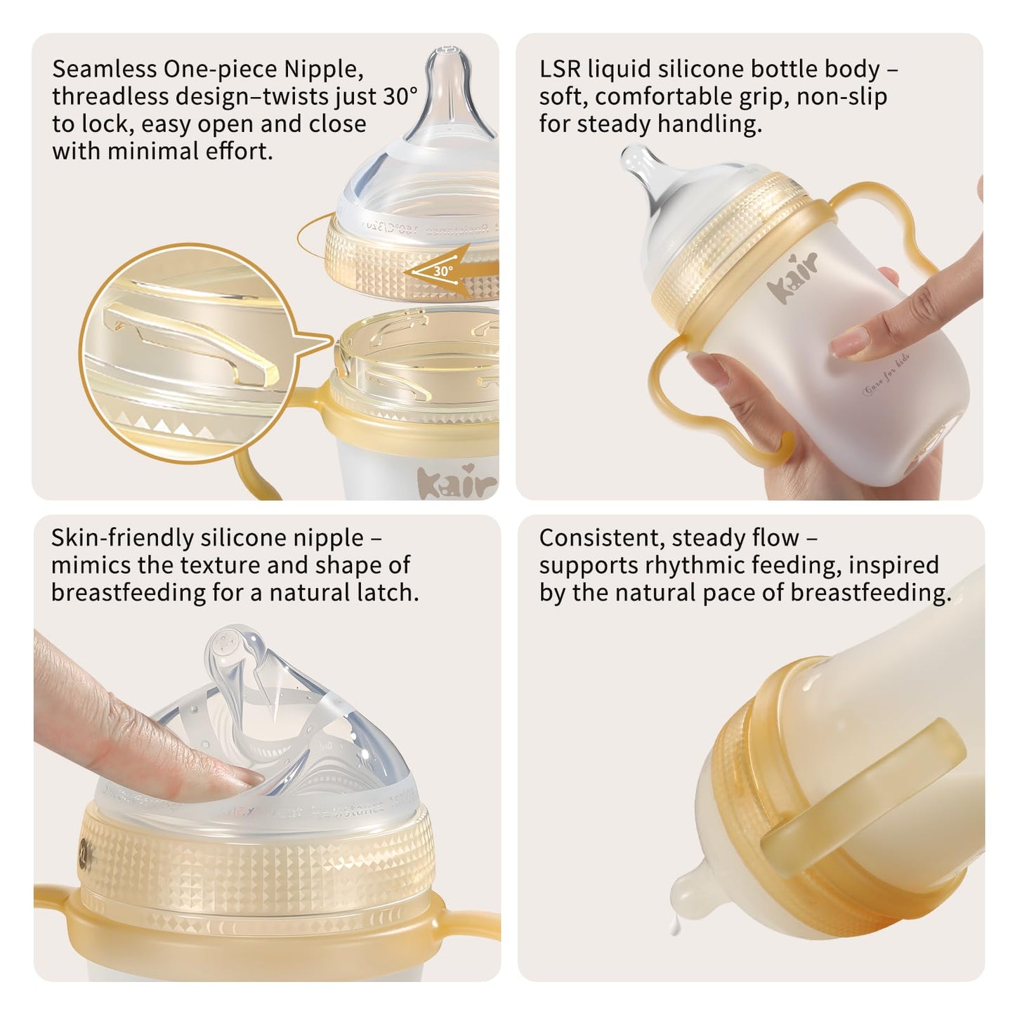 Silicone Anti-Colic Baby Bottle Set 8oz