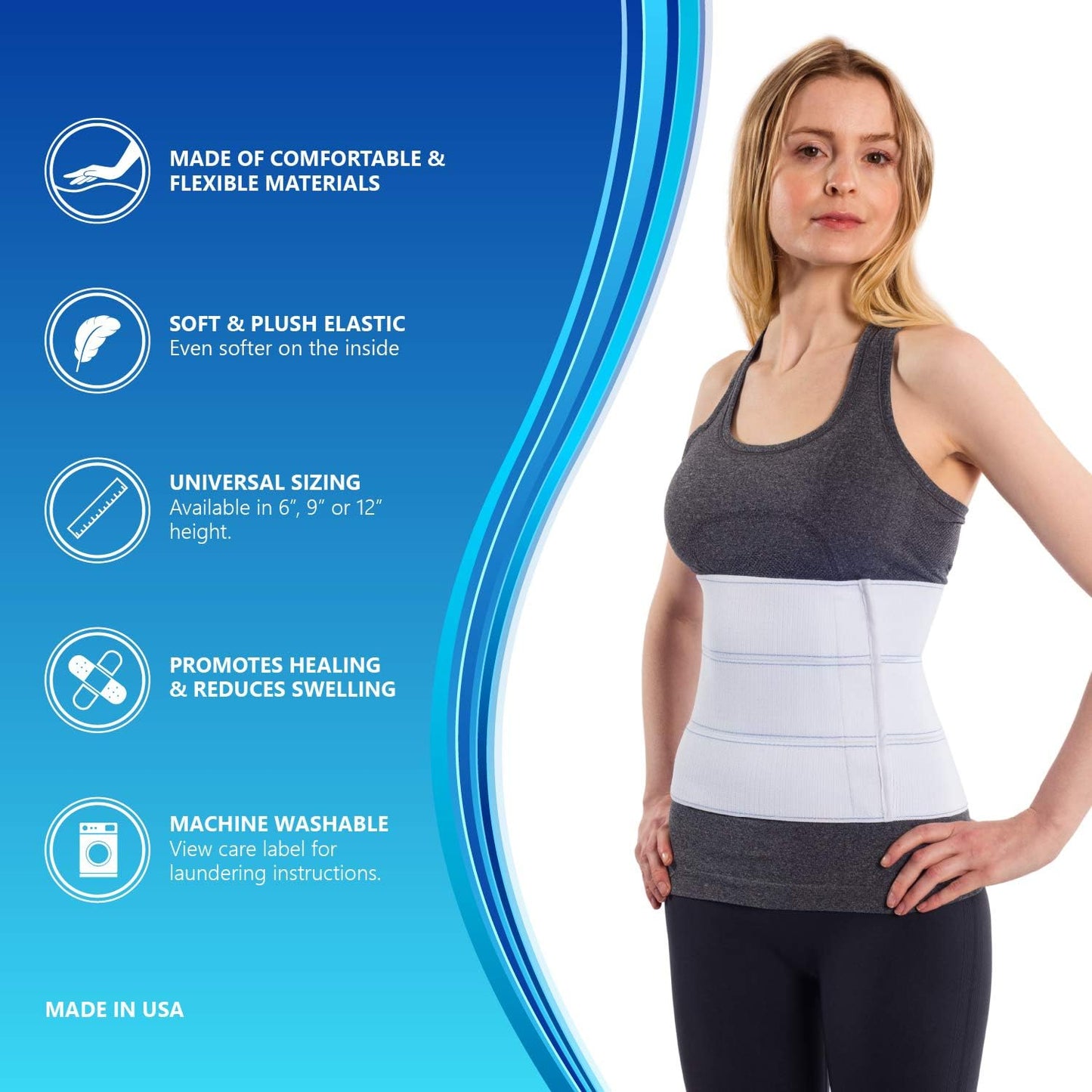Abdominal Binder Lower Waist Support Compression Wrap