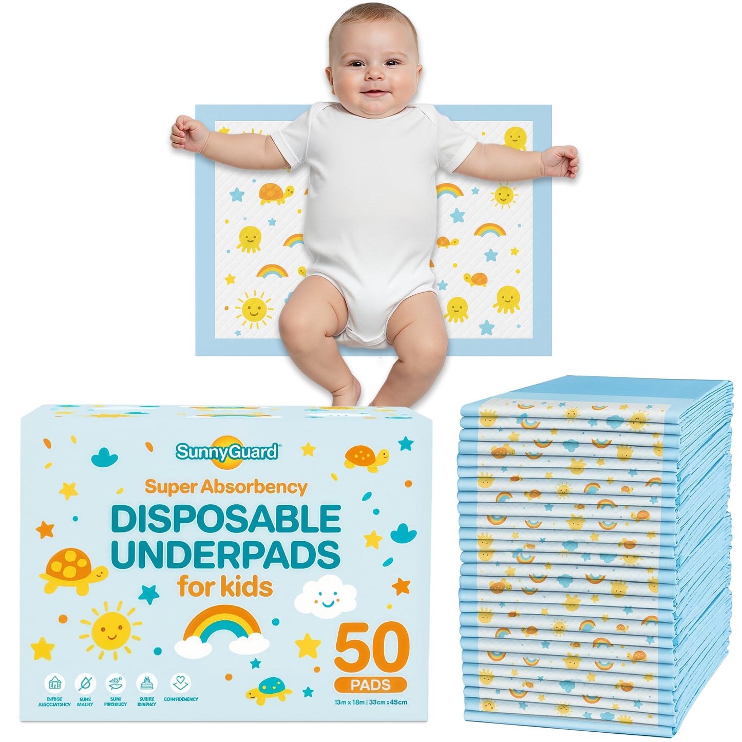 Disposable Baby Changing Pads Waterproof 50 Pack