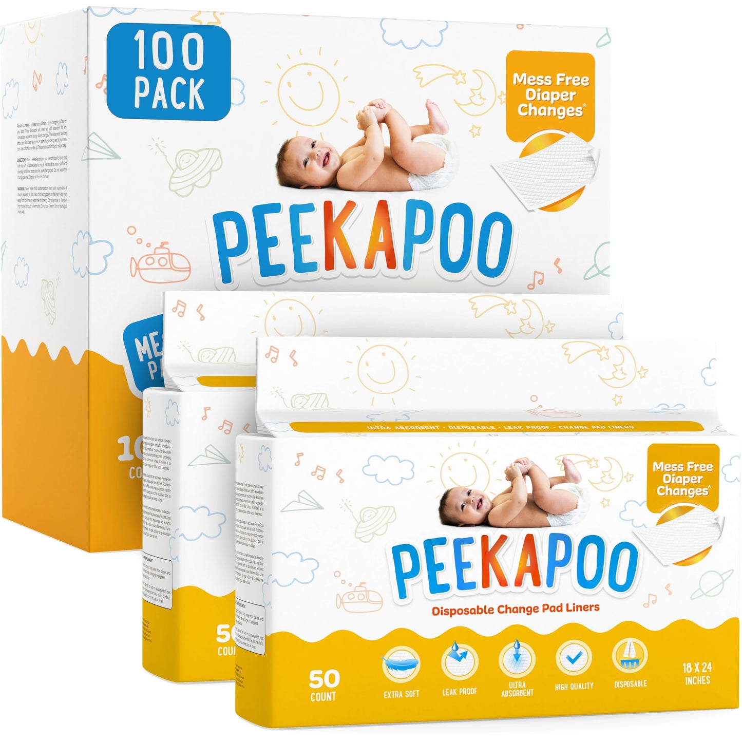 Disposable Changing Pad Liners Soft Waterproof Absorbent